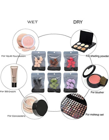 Set de 4 Esponjas de Maquillaje Mini Moradas Jinshining