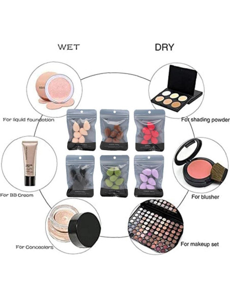 Set de 4 Esponjas de Maquillaje Mini Moradas Jinshining