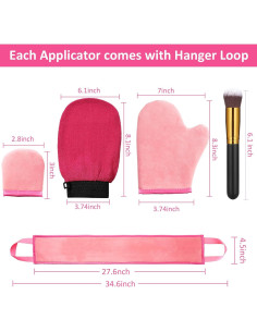 Kit de Aplicadores de Autobronceador Boao 5 Piezas Rosa 2