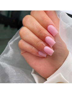 KQueenest 30 Uñas Postizas Rosa Cuadradas Medias Reutilizables 2