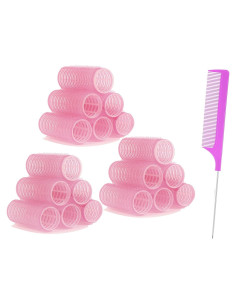 Rulos Autoadhesivos ZMD 18 Pcs Rosa 6.1 x 2.0 cm Sin Calor