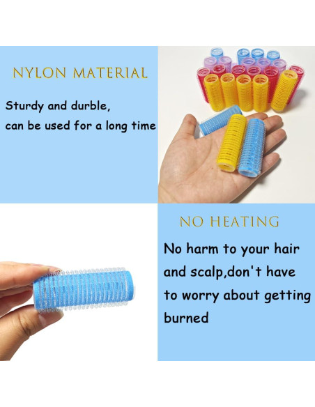 Rulos Autoadhesivos ZMD 18 Pcs Rosa 6.1 x 2.0 cm Sin Calor