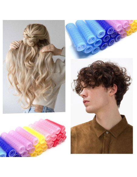 Rulos Autoadhesivos ZMD 18 Pcs Rosa 6.1 x 2.0 cm Sin Calor