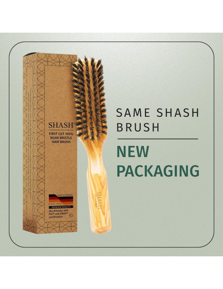 Cepillo de Cerda de Jabalí SHASH 100% Natural - Cabello Fino a Normal Cepillo de Cerda de Jabalí SHASH 100% Natural - Cabello Fino a Normal