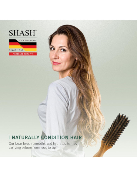 Cepillo de Cerda de Jabalí SHASH 100% Natural - Cabello Fino a Normal Cepillo de Cerda de Jabalí SHASH 100% Natural - Cabello Fino a Normal