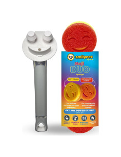 Mango Sonriente Smilyeez con 3 Esponjas Scrub Moji Blanco