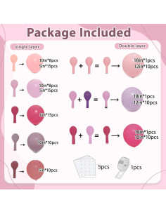 Kit de Arco de Globos Rosa Fucsia y Púrpura Kafeli 33 Piezas 2