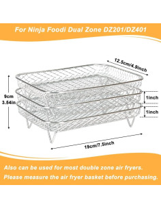 Rejilla Apilable para Freidora de Aire BYKITCHEN 3pcs Acero Inoxidable 2