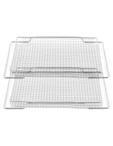 Cesta de Freidora de Aire Allstare 2 Pcs Acero Inoxidable 42x29.7 cm