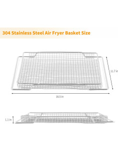 Cesta de Freidora de Aire Allstare 2 Pcs Acero Inoxidable 42x29.7 cm 2