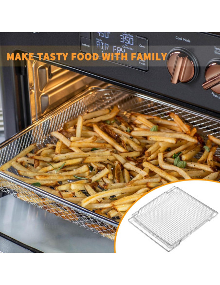 Cesta de Freidora de Aire Allstare 2 Pcs Acero Inoxidable 42x29.7 cm
