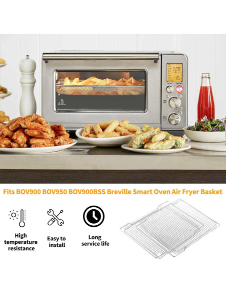 Cesta de Freidora de Aire Allstare 2 Pcs Acero Inoxidable 42x29.7 cm