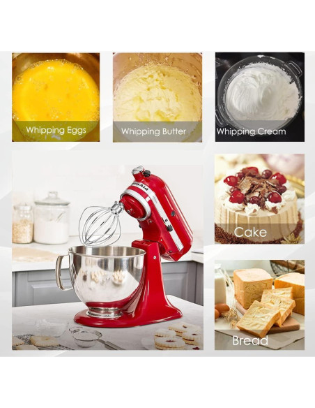 Batidor de Alambre de Acero Inoxidable Wiselet K45WW para KitchenAid