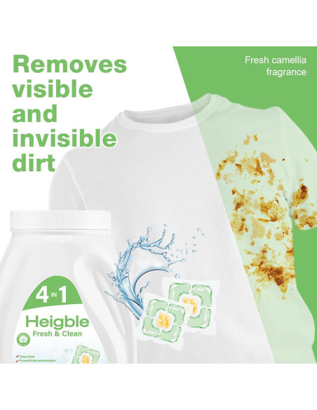 200 Cápsulas Detergente Ropa Heigble 4 en 1 Fragancia Camelia