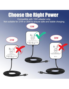 Adaptador de Corriente 15W Blanco AZJCKEW para Echo Dot y Show 2