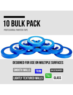 Cinta de Pintor Azul Lichamp 10 Rollos 19 mm x 50 m 2