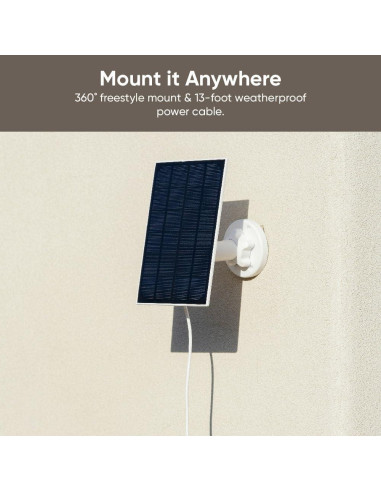 Panel Solar Wyze para Cámara Exterior - Carga 2.5W IP65