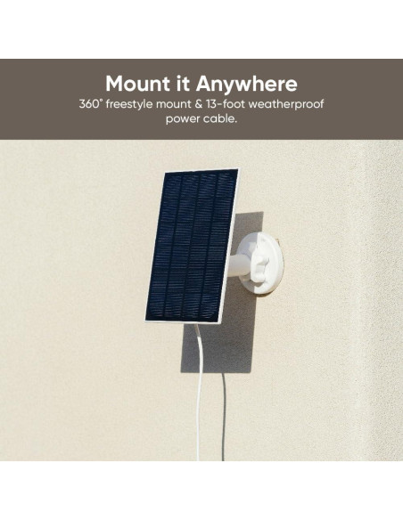 Panel Solar Wyze para Cámara Exterior - Carga 2.5W IP65