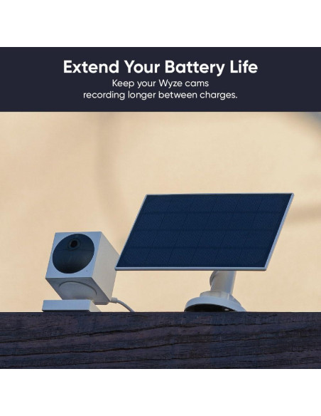 Panel Solar Wyze para Cámara Exterior - Carga 2.5W IP65