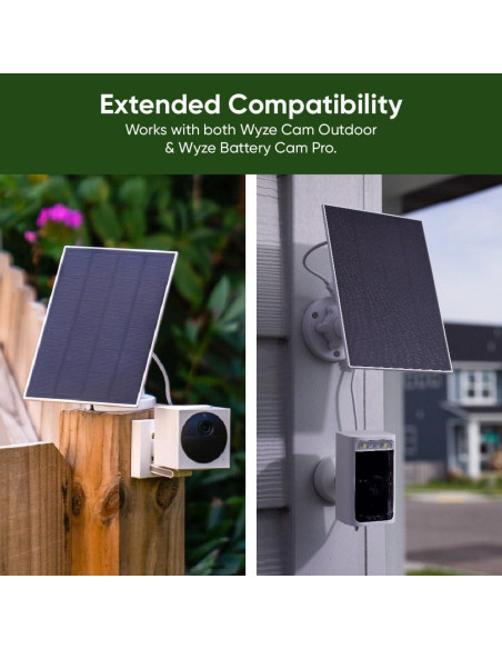 Panel Solar Wyze para Cámara Exterior - Carga 2.5W IP65