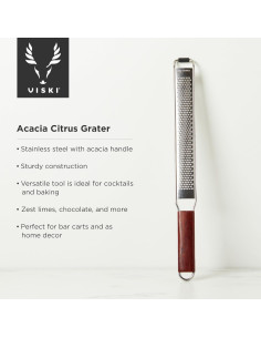 Rallador de Cítricos y Queso Viski de Acero Inoxidable con Mango de Madera 2