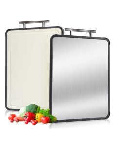 Tabla de Cortar Doble Cara PTYTIFY Titanio 40.64x30.48cm