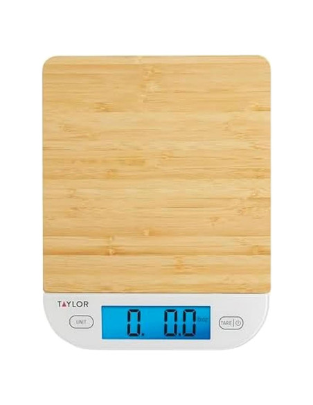 Báscula de Cocina Digital Taylor de Bambú 6.8 kg con Tara