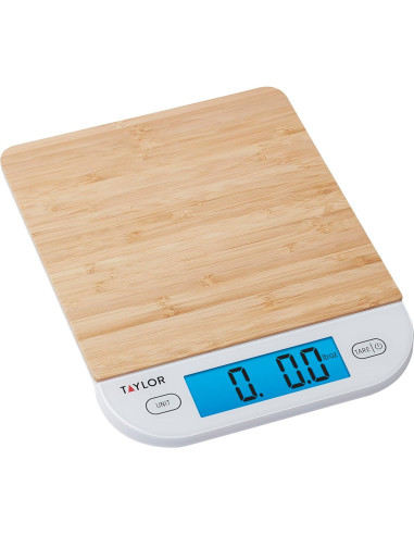 Báscula de Cocina Digital Taylor de Bambú 6.8 kg con Tara