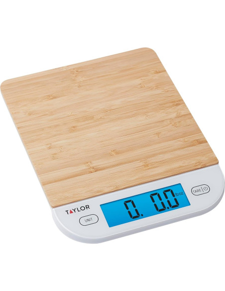 Báscula de Cocina Digital Taylor de Bambú 6.8 kg con Tara