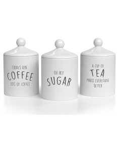 Juego de 3 Tarros de Cocina Cerámica Barnyard Designs - A prueba de aire, 0.80L