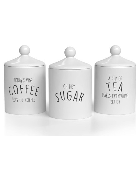 Juego de 3 Tarros de Cocina Cerámica Barnyard Designs - A prueba de aire, 0.80L Juego de 3 Tarros de Cocina Cerámica Barnyard Designs - A prueba de aire, 0.80L