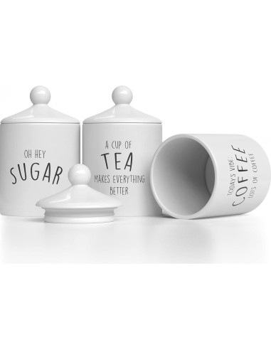 Juego de 3 Tarros de Cocina Cerámica Barnyard Designs - A prueba de aire, 0.80L