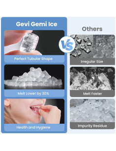 Máquina de Hielo Nugget Gevi GIMN-1000B 17.24 kg/24H Blanca 2