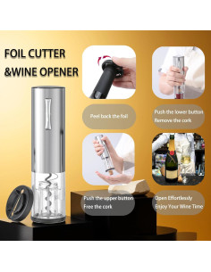 Juego de Abridor de Vino Eléctrico BW Wealthy con Aerador y Tapón 2