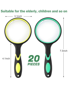 20 Lupas de Mano 10x Kingdder con Mango Antideslizante 75mm 2