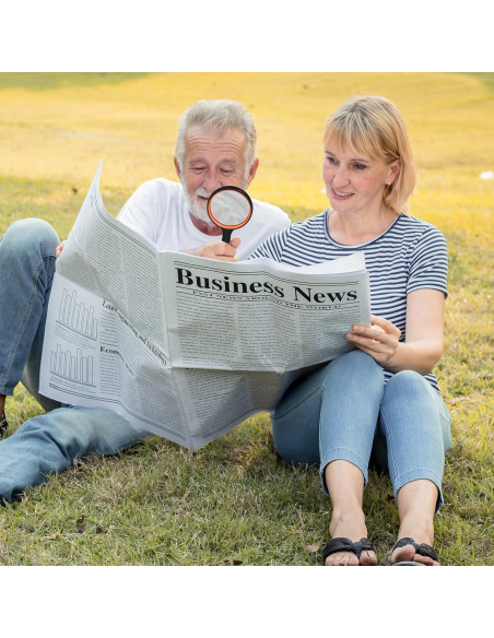 20 Lupas de Mano 10x Kingdder con Mango Antideslizante 75mm