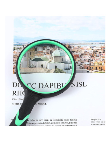 20 Lupas de Mano 10x Kingdder con Mango Antideslizante 75mm