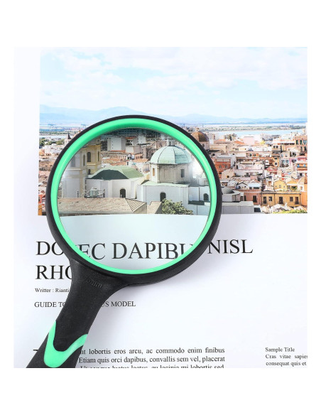 20 Lupas de Mano 10x Kingdder con Mango Antideslizante 75mm