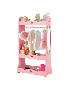 Armario de Almacenamiento para Niños Costzon Rosa con Espejo