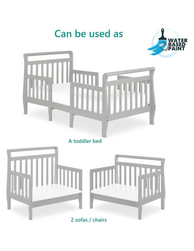 Cama Convertible 3-en-1 Dream On Me Emma Gris Acero