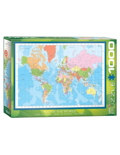 Rompecabezas Mapa del Mundo Eurographics 1000 Piezas 48.9x67.3cm
