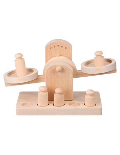 Juego de Balanza de Madera Ibasenice - Juguete Educativo 78.2x35.1 cm