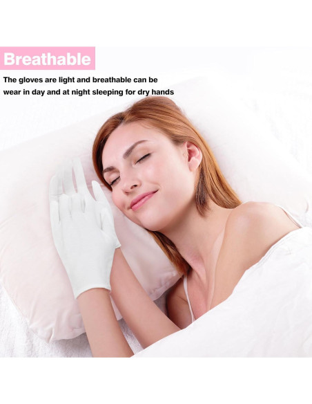 Guantes de Algodón Hidratantes Zealor 6 Pares Extra Grande