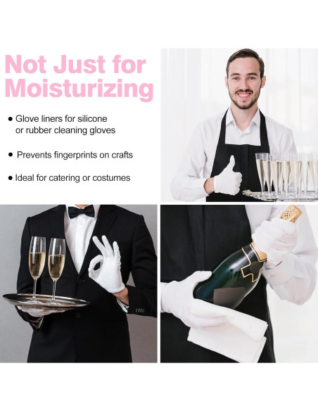 Guantes de Algodón Hidratantes Zealor 6 Pares Extra Grande