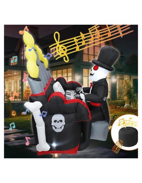 Inflable Halloween Esqueleto 5.4FT DearSun con Altavoz Bluetooth Inflable Halloween Esqueleto 5.4FT DearSun con Altavoz Bluetooth