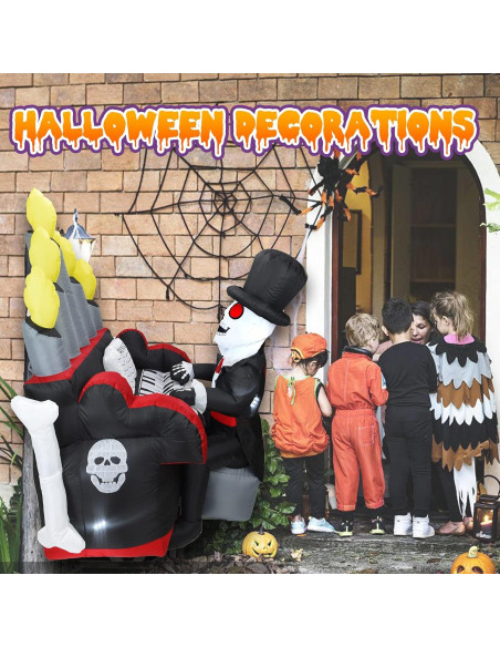 Inflable Halloween Esqueleto 5.4FT DearSun con Altavoz Bluetooth Inflable Halloween Esqueleto 5.4FT DearSun con Altavoz Bluetooth