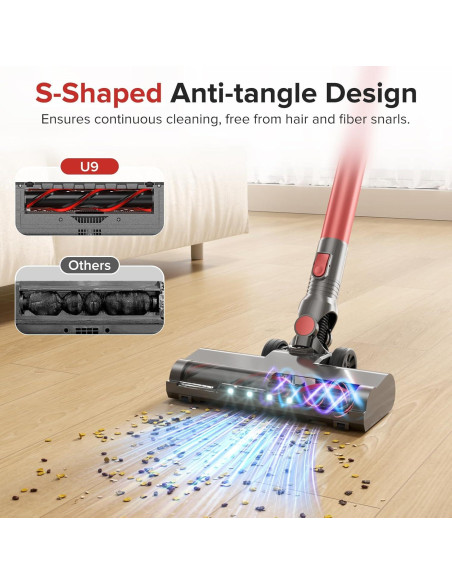 Aspiradora Inalámbrica HOUSBRUSH U9 Ligera 8 en 1 con Filtro HEPA
