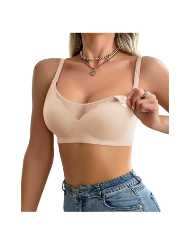 Sostén de Lactancia Ekouaer Sin Costuras Beige M