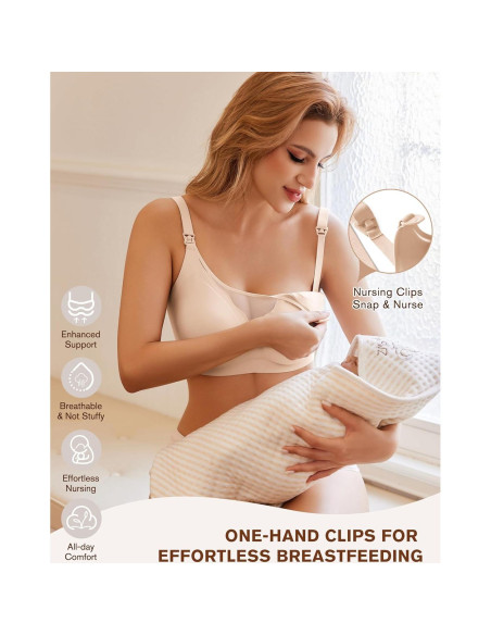 Sostén de Lactancia Ekouaer Sin Costuras Beige M