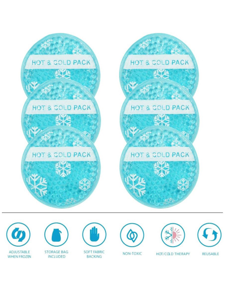Paquete Frío Caliente OLESILK 6 Piezas Gel Reutilizable 10.16 cm